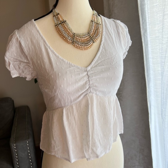 💥💥Hollister White Flutter Sleeve Peplum Blouse💥💥 - Picture 3 of 8